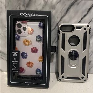 2 One Coach phone case & one no name brand Phone Case